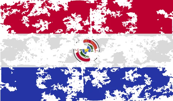 Bendera Paraguay dengan tekstur lama. Vektor - Stok Vektor