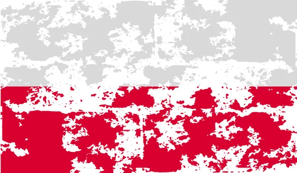 Bandera de Polonia con textura antigua. Vector — Vector de stock