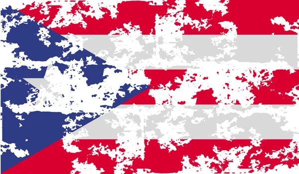 Drapeau de Porto Rico avec une texture ancienne. Vecteur — Image vectorielle