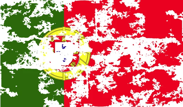 Drapeau du Portugal avec une texture ancienne. Vecteur — Image vectorielle