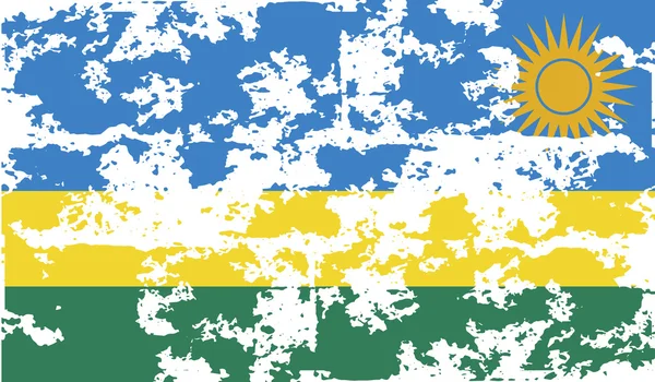 Bandeira de Ruanda com textura antiga. Vetor — Vetor de Stock