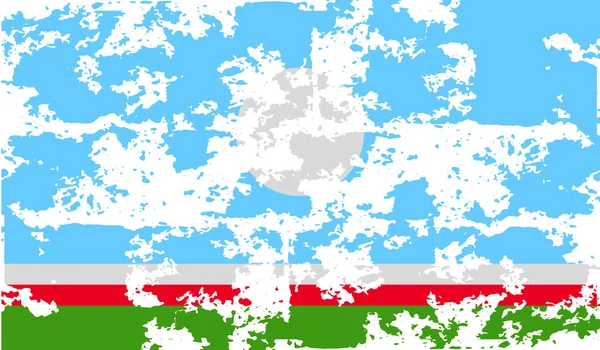 Bandera de Sakha Yakutia Republic, Rusia con textura antigua. Vector — Vector de stock