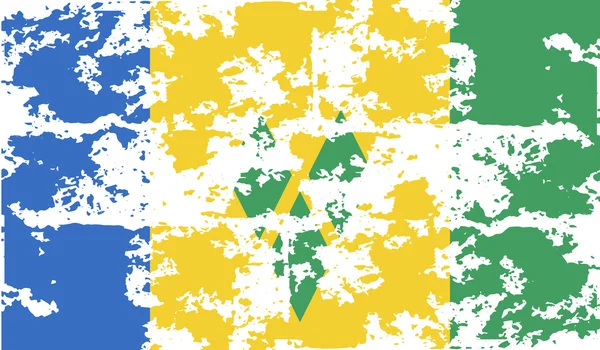 Flagge von Saint Vincent und die Granadinen mit alter Textur. Vektor — Stockvektor