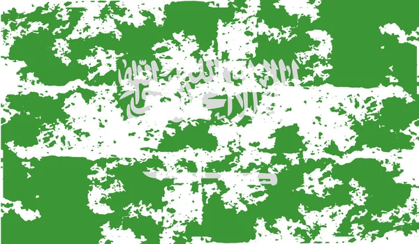 Bandera de Arabia Saudita con textura antigua. Vector — Vector de stock