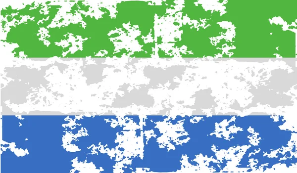 Bandera de Sierra Leona con textura antigua. Vector — Vector de stock