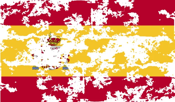 Bandeira da Espanha com textura antiga. Vetor — Vetor de Stock