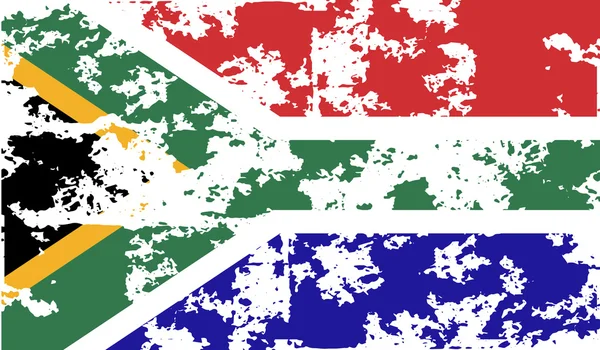 Vlag van Zuid-Afrika met oude textuur. Vector — Stockvector