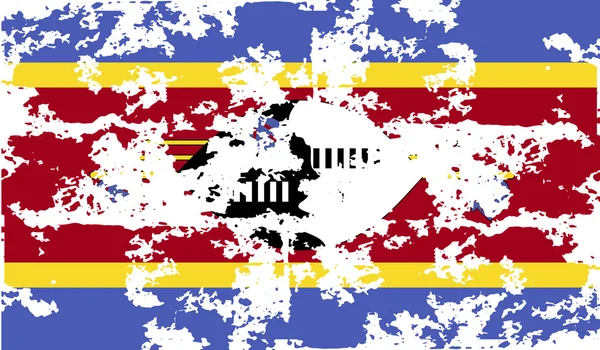 Drapeau du Swaziland avec une texture ancienne. Vecteur — Image vectorielle