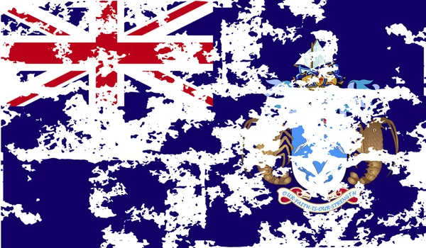 Bandiera di Tristan da Cunha con vecchia texture. Vettore — Vettoriale Stock