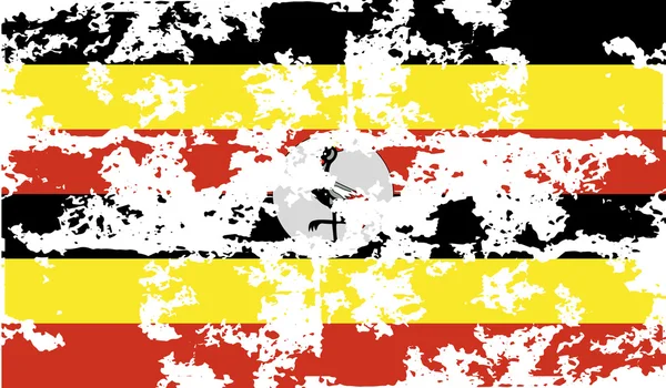 Bandera de Uganda con textura antigua. Vector — Archivo Imágenes Vectoriales