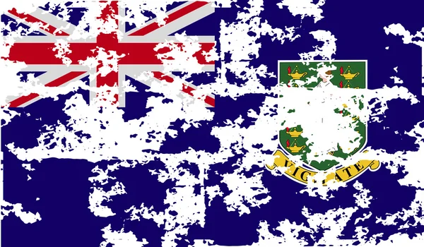 Drapeau des Îles Vierges britanniques avec une texture ancienne. Vecteur — Image vectorielle