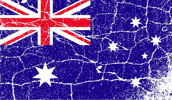 Drapeau de l'Australie avec une texture ancienne. Vecteur — Image vectorielle