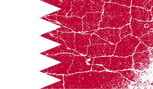 Fahne des Bahrains mit alter Struktur. Vektor — Stockvektor