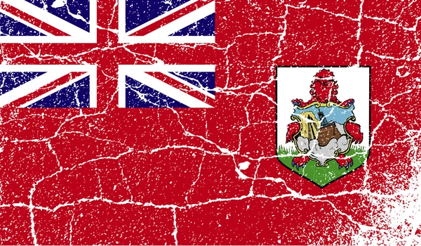 Flagga Bermuda med gamla konsistens. Vektor — Stock vektor