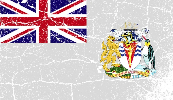 Vlajka Britské antarktické území se starým texturou. Vektor — Stockový vektor
