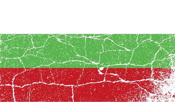 Vlag van Bulgarije met oude textuur. Vector — Stockvector