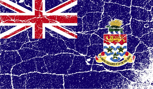 Bandeira das Ilhas Cayman com textura antiga. Vetor — Vetor de Stock