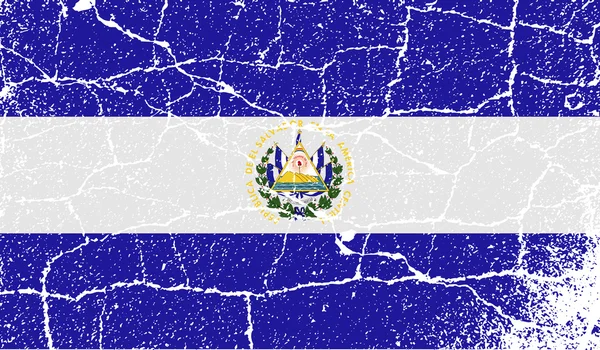 Bandiera di El Salvador con vecchia texture. Vettore — Vettoriale Stock