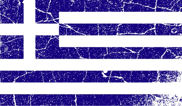 Bandera de Grecia con textura antigua. Vector — Vector de stock