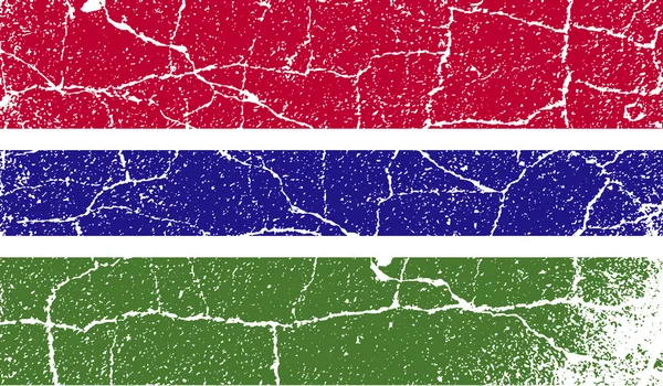 Vlag van Gambia met oude textuur. Vector — Stockvector