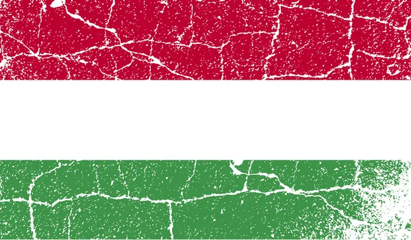 Magyarország zászlaja a régi textúra. Vektor — Stock Vector