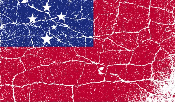 Drapeau de Samoa avec une texture ancienne. Vecteur — Image vectorielle