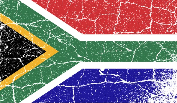 古いテクスチャと南アフリカ共和国の旗。ベクトル — ストックベクタ