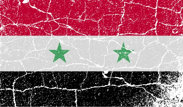 Flag of Syria with old texture. Vector — Stock Vector