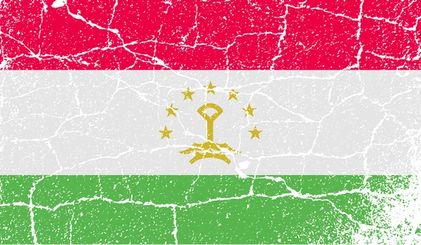 Drapeau du Tadjikistan avec une texture ancienne. Vecteur — Image vectorielle