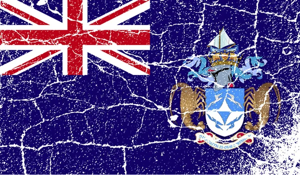 Bandera de Tristan da Cunha con textura antigua. Vector — Vector de stock