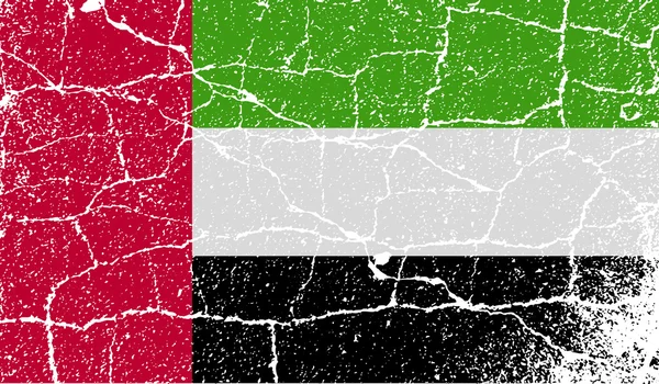 Flagge der Vereinigten Arabischen Emirate mit alter Textur. Vektor — Stockvektor