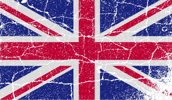 Bandera de Reino Unido con textura antigua. Vector — Archivo Imágenes Vectoriales