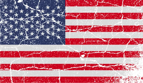 Drapeau des États-Unis avec une texture ancienne. Vecteur — Image vectorielle