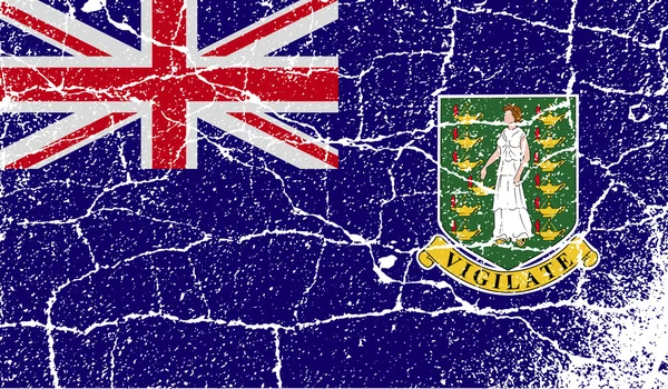 Flag of Virgin Islands UK with old texture. Vector — Stock Vector