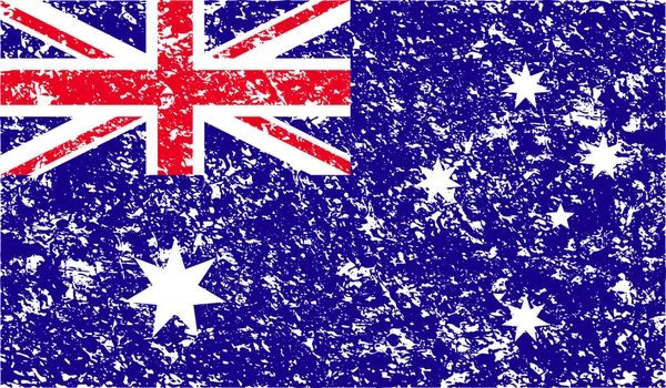 Flag of Australia with old texture. Vector — Stock Vector