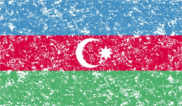 Flag of Azerbaijan with old texture. Vector — Stock Vector