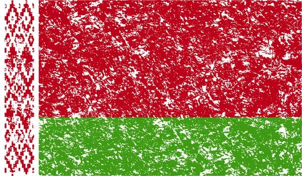 Bendera Belarus dengan tekstur lama. Vektor - Stok Vektor