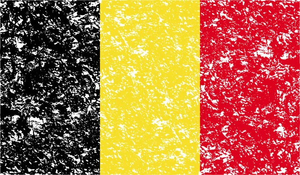 Drapeau de Belgique avec une texture ancienne. Vecteur — Image vectorielle