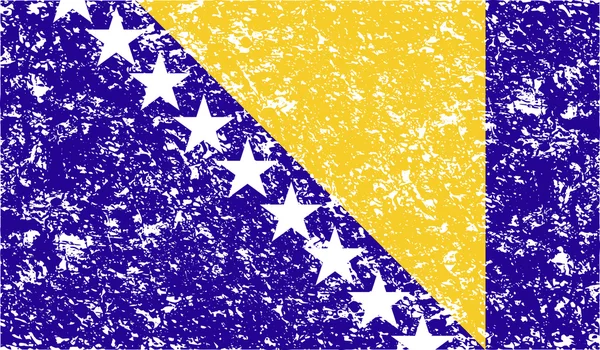 Bandera de Bosnia y Herzegovina con textura antigua. Vector — Vector de stock