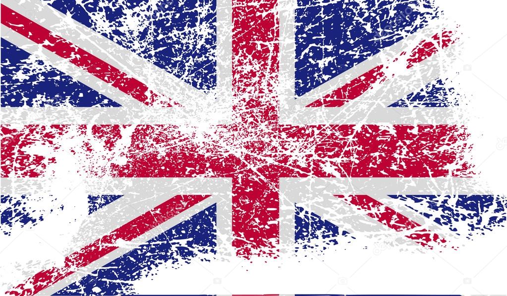 Flag of United Kingdom with old texture. Vector