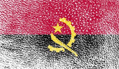 Angola bayrağı eski doku ile. Vektör