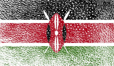 Kenya bayrağı eski doku ile. Vektör