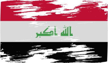 Irak bayrağı eski doku ile. Vektör