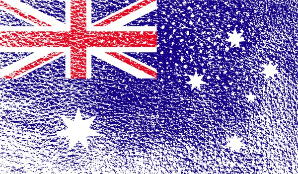 Drapeau de l'Australie avec une texture ancienne. Vecteur — Image vectorielle