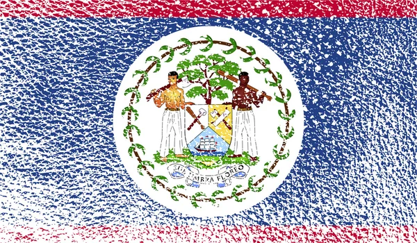 Bandeira de Belize com textura antiga. Vetor —  Vetores de Stock
