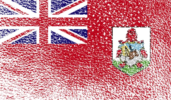 Bermudská vlajka se starým texturou. Vektor — Stockový vektor