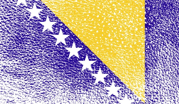 Vlag van Bosnië en Herzegovina met oude textuur. Vector — Stockvector
