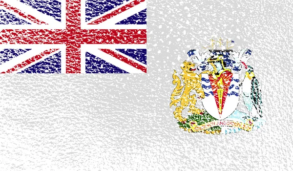 Bandera del Territorio Antártico Británico con textura antigua. Vector — Vector de stock