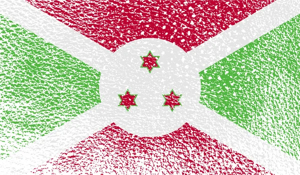 Σημαία του Μπουρούντι με την παλιά υφή. Διάνυσμα — Διανυσματικό Αρχείο