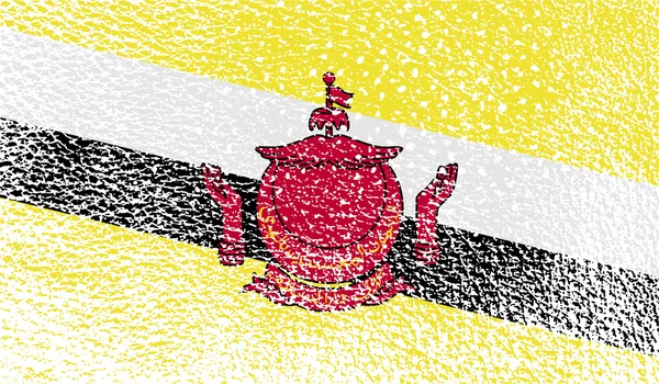 Bandera de Brunei con textura antigua. Vector — Archivo Imágenes Vectoriales